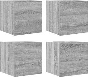 vidaXL 4 db szürke sonoma színű fali TV-szekrény 30,5 x 30 x 30 cm