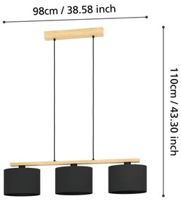 Eglo 900313 - Csillár zsinóron CASTRALVO 3xE27/40W/230V