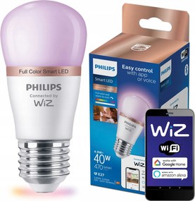 Led izzó E27 P45 4,9W 40W 2200-6500K Rgb Smart WiFi Philips WiZ