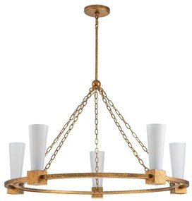 Elstead KRISTY5-DG-OPAL - KRISTY rúdon függő csillár 5xE27/40W/230V rézszínű