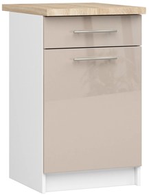 Alsó konyhaszekrény Ozara S50 SZ4 (fehér + fényes cappuccino). Akció -15%. 1071143