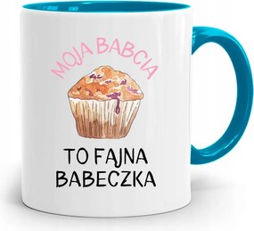 Kék Bögre Nagymama Napja Nagymama Cool Muffin nyomott mintával