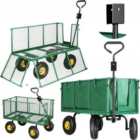 Kocsi Kerti Utánfutó Talicska Vonóhorog Traktorhoz 250L 500KG Ponyvával