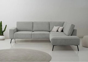 Világosszürke zsenília sarokkanapé (jobb oldali-L alakú) Amsterdam – Scandic