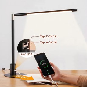 Brilagi - érintésvezérlésű, fényerőszabályozható asztali LED-lámpa USB-portokkal VARIO LED/7W/230V CRI 96