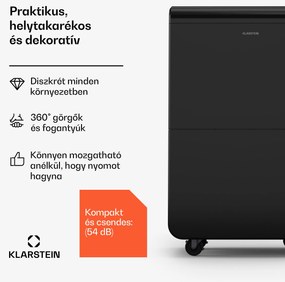 Klarstein DryFy Connect 70 párátlanító, 70 l / nap, legfeljebb 90 m², app vezérlés, mobil, víztartály