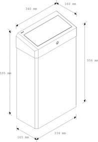 Függesztett szemeteskuka fedővel Stella, 27 l, fehér