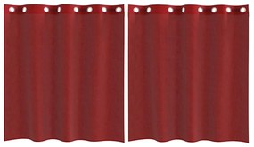 2 db borvörös fátyolfüggönyök rojtokkal