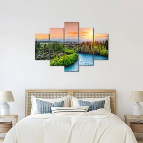 Kép - Erdei hegyvidéki táj (150x105 cm)