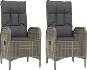 vidaXL 2 db szürke polyrattan kültéri szék