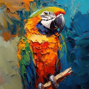 Canvas Vászonkép Olaj Színes Egzotikus Papagáj Ara Madár 40x40