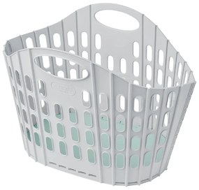 Flat Folding Laundry Basket szürke-zöld összecsukható szennyeskosár - Addis