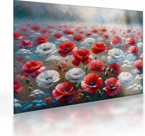 Üveg kép - Pipacsmező (70x50 cm)