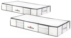 XLarge Underbed Life 2 db fehér ágy alatti tárolódoboz vákuumos huzattal, 105 x 15,5 cm - Compactor
