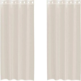 vidaXL 2 db krémszínű fátyolfüggönyök rojtokkal 140x225 cm
