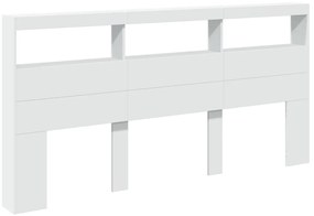 fehér áthidalószekrény LED-világítással 200 x 17 x 102 cm