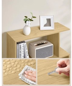 Könyvespolc, szabadon álló polc 24x70x190,5 cm, tölgy színben