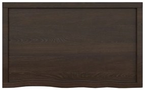 sötétbarna kezelt tömör fa fürdőszobai pult 100x60x(2-6) cm