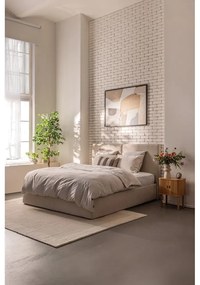 Bézs kárpitozott ágyneműtartós franciaágy ágyráccsal 160x200 cm Thessa Bold – Bonami Selection