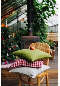 Len párnahuzat 50x50 cm Red Gingham – Linen Tales
