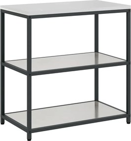 vidaXL Konyhai Tárolás polcokkal tárolóval Ezüst 60 x 50 x 92 cm Acél