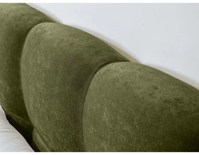 Zöld kárpitozott franciaágy ágyráccsal 160x200 cm Kumo – Bobochic Paris