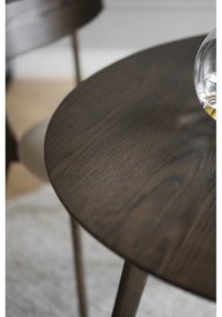 Sötétbarna kerek étkezőasztal tölgyfa dekorral ø 115 cm Yumi – Rowico