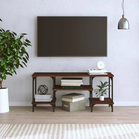 barna tölgyszínű szerelt fa TV-szekrény 102 x 35 x 45,5 cm