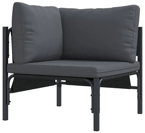 Kerti Kanapé Szett párnával 7 pcs Antracitszürke Acél &amp; szövet