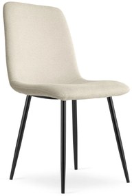 Étkező szett 1 + 4, CITY asztal 110x75 cm artisan tölgy + krémszínű RIFT étkezőszék fekete lábakkal