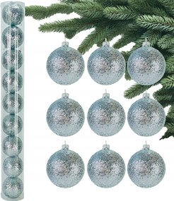Ezüst Karácsonyfa Bombák Műanyag Buborékok karácsonyfára 9 db-os szett 6 cm