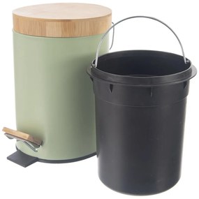 Világoszöld fém pedálos szemetes 3 l Greenish – Orion