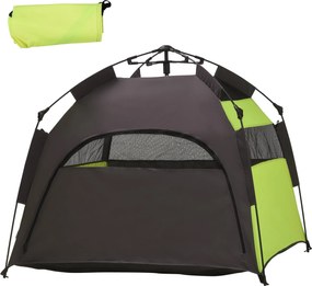 PawHut Állat Sátor, Kutya Sátor, Kültéri Macska Ház, Kutyaház Hálós Ablakkal, Kutya Teepee Sátra Hordtáskában, Napernyő Kertbe, Nappaliba, Zöld+Sötéts
