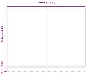 Kézi Behúzható Napellenző Sárga és Narancs 350x250 cm