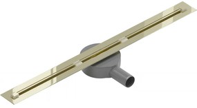 Mexen Flat Super Slim, szupervékony vízelvezető csatorna 360°-ban forgatható szifonnal 50 cm, fényes arany, 1551050