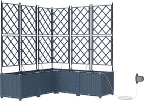 vidaXL Kerti cserép 3 pcs Szürke 120 x 40 x 143 cm Acél