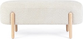 Krémszínű buklé párnázott pad Dayla – Bizzotto
