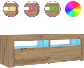 vidaXL 2 db kézműves tölgy színű éjjeliszekrény LED-del 60 x 35 x 40cm