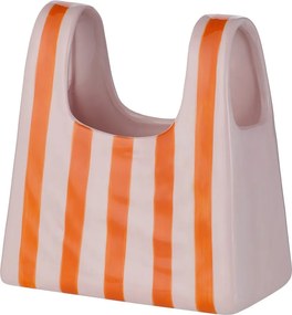 SHOPPING BAG kerámia váza 22 cm, csíkos