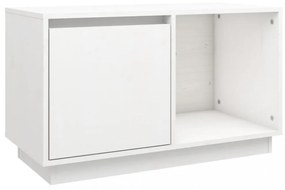 fehér tömör fenyőfa TV-szekrény 74x35x44 cm