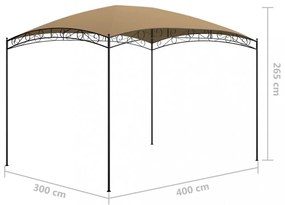 tópszínű pavilon 3 x 4 x 2,65 m 180 g/m²