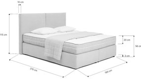 Szürkésbarna boxspring ágy 180x200 cm Olia Bold – Bonami Selection