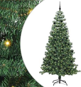 vidaXL Karácsonyfa 300 LED-del állvánnyal Zöld 240 cm PVC