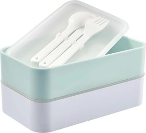 SNACK PACK uzsonnás doboz, világoskék-fehér