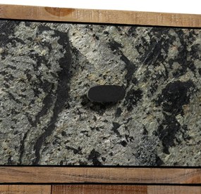 6 fiókos, tömör újrahasznosított tíkfa kisszekrény 70x30x76 cm