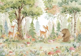 Fotótapéta Gyerekeknek Erdő Állatok Tapéta Gyerekszoba 200x140