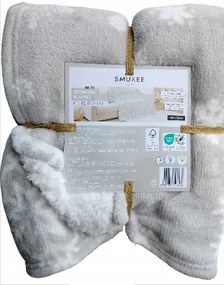 Smukee Takaró 150x200 sherpa Szürke Hópehely Meleg karácsonyi