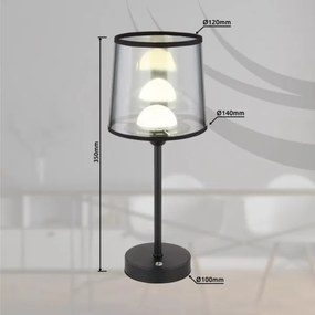 Globo 21008S - LUNKI LED asztali lámpa, 2,5W, 2700/4000/6500K, fekete