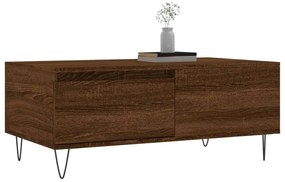 Barna tölgyszínű szerelt fa dohányzóasztal 90x50x36,5 cm