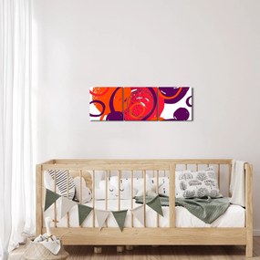 Kép - Motívum körökkel meleg színekben (órával) (90x30 cm)